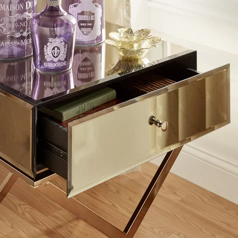 Gasaway 26.5'' Tall Cross Legs End Table with Storage