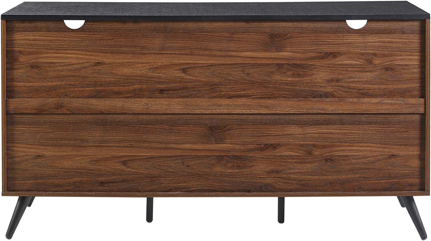 Modern 4 Drawer Sliding Door Wood Buffet