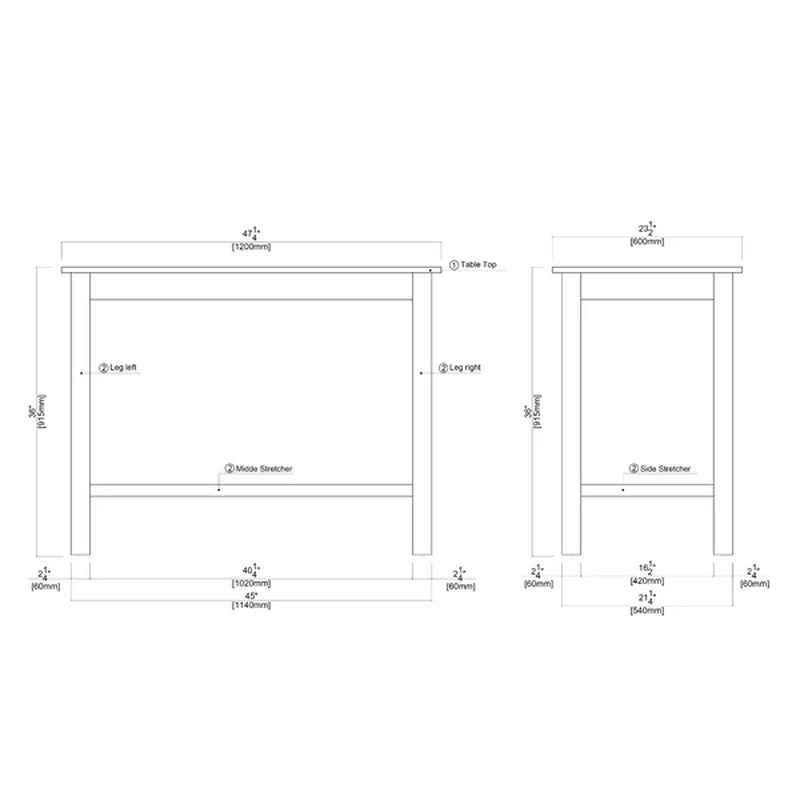 Wes Counter Height 47.25'' Solid Wood Dining Table