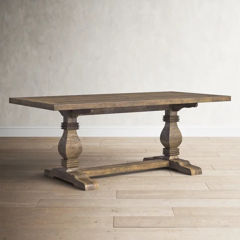 Kinston 78'' Pine Solid Wood Trestle Dining Table