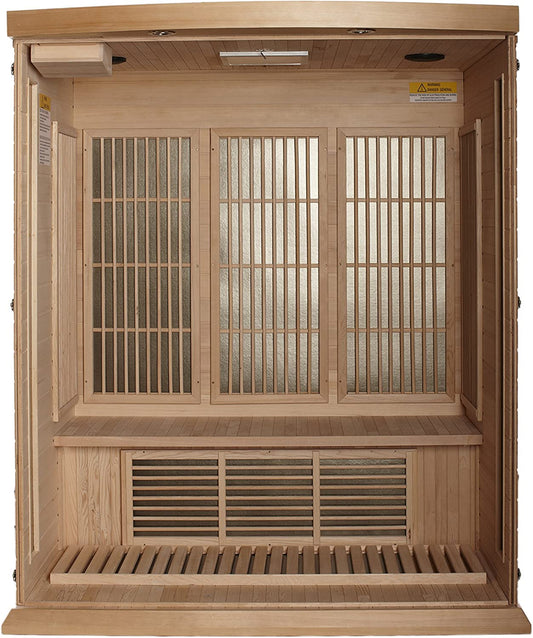 DYNAMIC SAUNAS Maxxus 3 per Low EMF FAR Infrared Carbon Canadian Hemlock Sauna