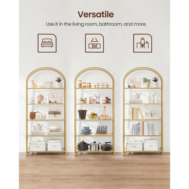 Kendra 72.2'' H X 32.7'' W Steel Etagere Bookcase