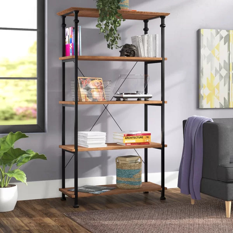 Zona 72'' H X 40'' W Solid Wood Etagere Bookcase