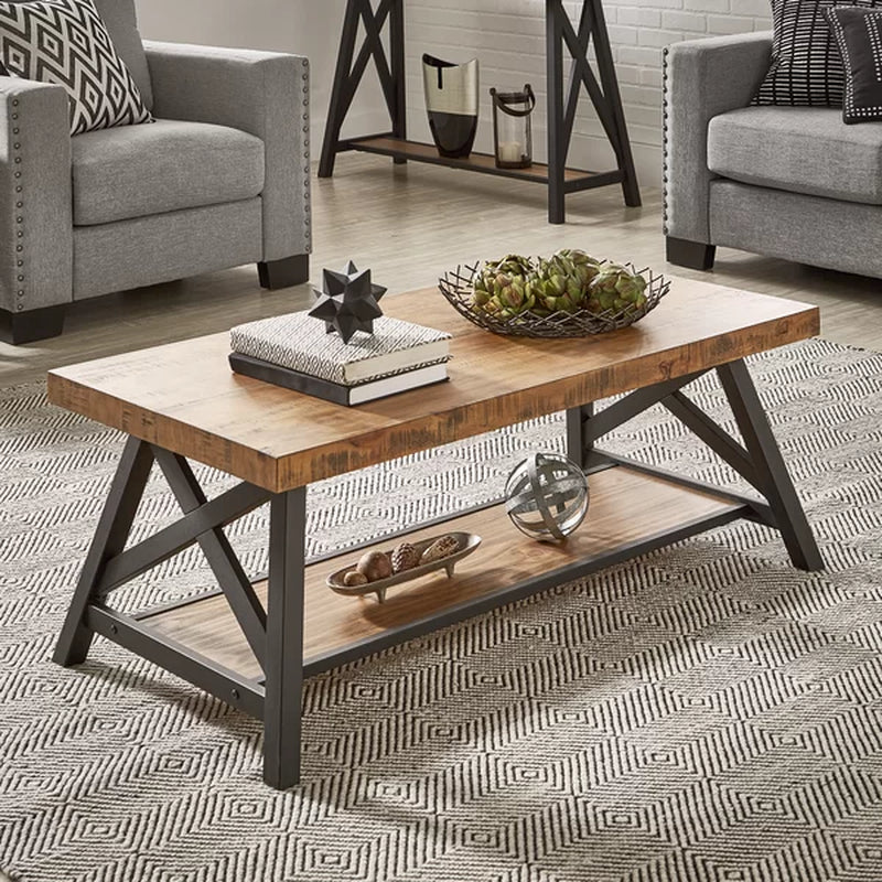 Isakson Trestle Coffee Table with Storage