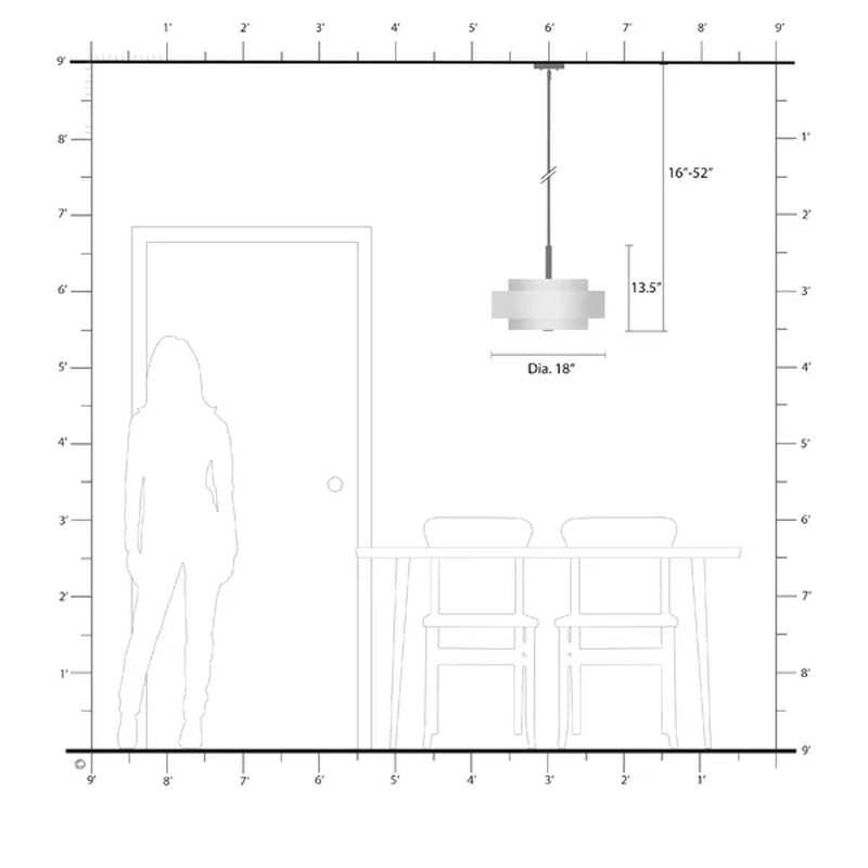 Paquette Dimmable Drum Chandelier