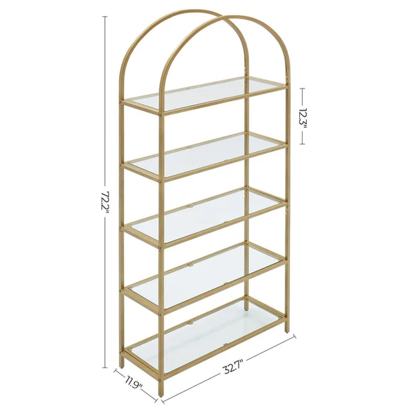 Kendra 72.2'' H X 32.7'' W Steel Etagere Bookcase