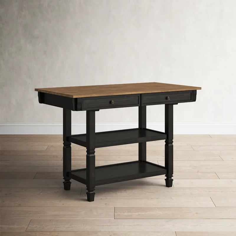 Erickson 51.97'' Wide Rolling Kitchen Island with Solid Wood Top