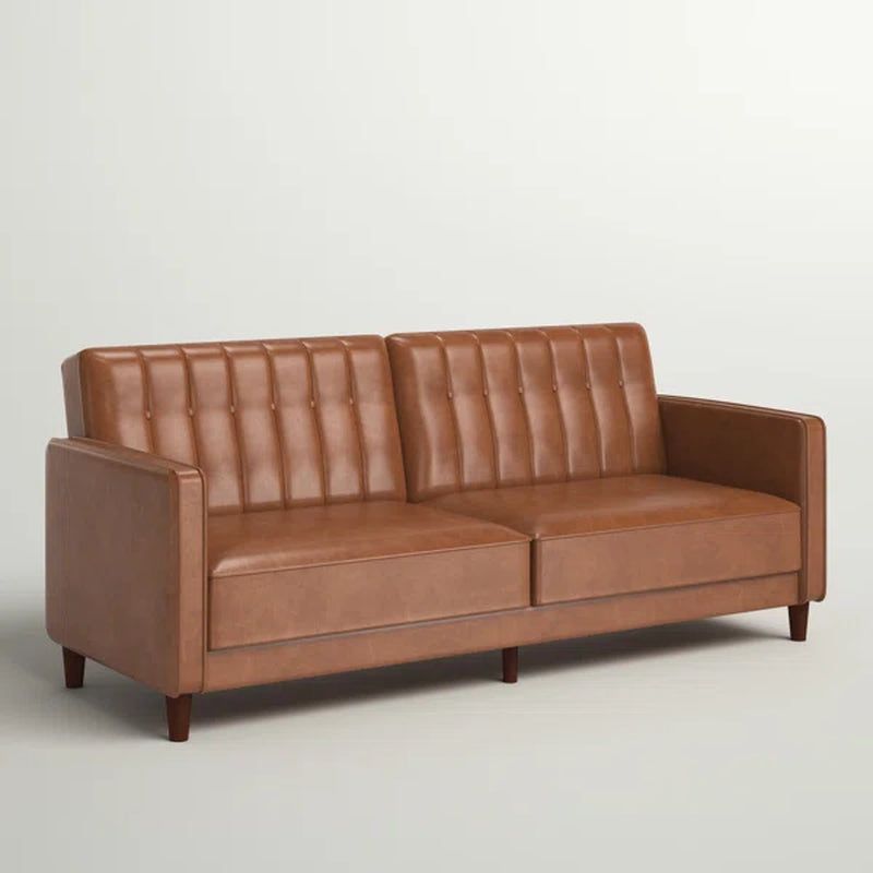 Vegan Leather Sleeper Sofa