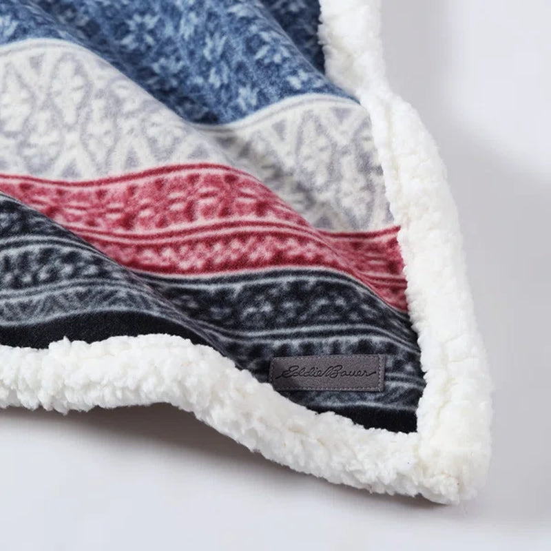 Fairisle Eddie Bauer Oversized Ultra Soft Plush Fleece Throw Blanket