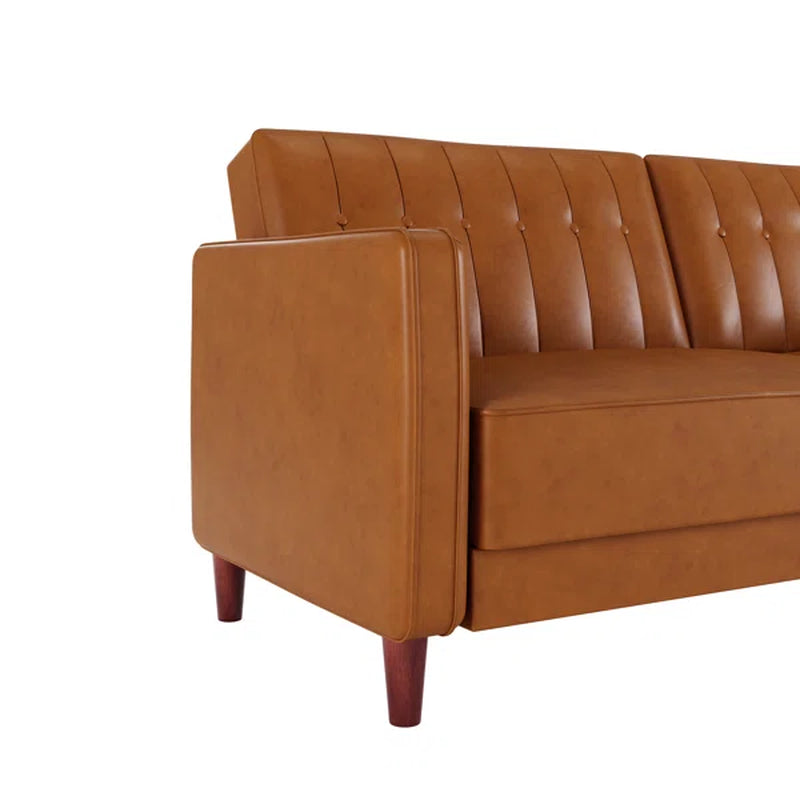 Vegan Leather Sleeper Sofa