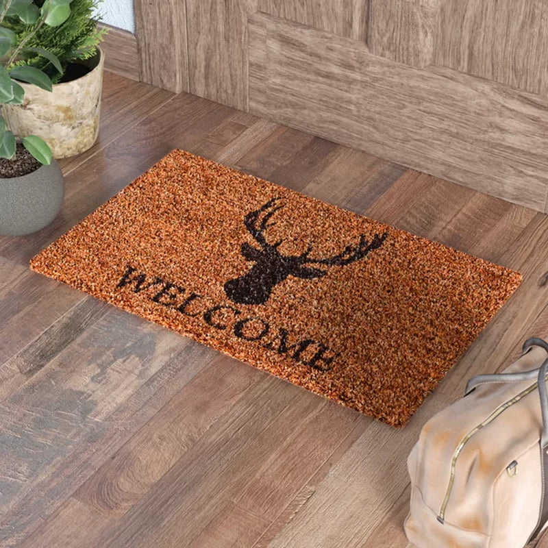 Gilpatrick Deer Welcome Non-Slip Outdoor Door Mat