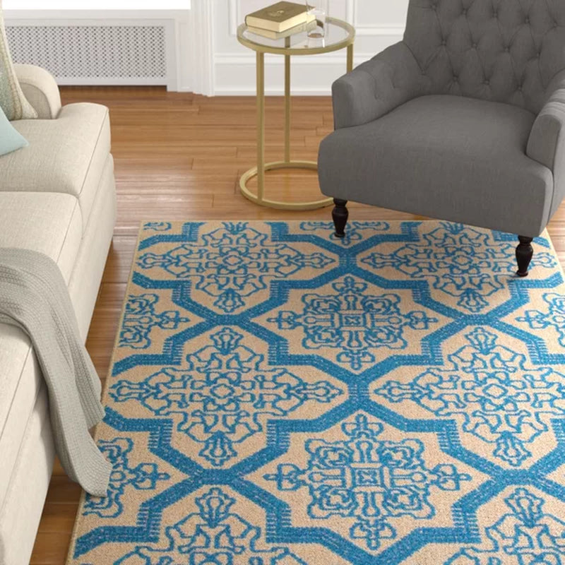 Laub Power Loom Sand/Blue Indoor/Outdoor Rug