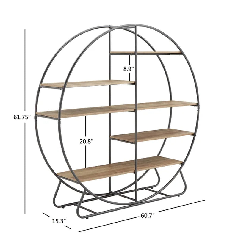 Bulle 61.75'' H X 60.7'' W Steel Etagere Bookcase
