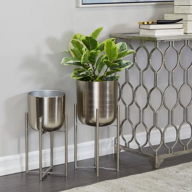 2-Piece Iron Pot Planter Set