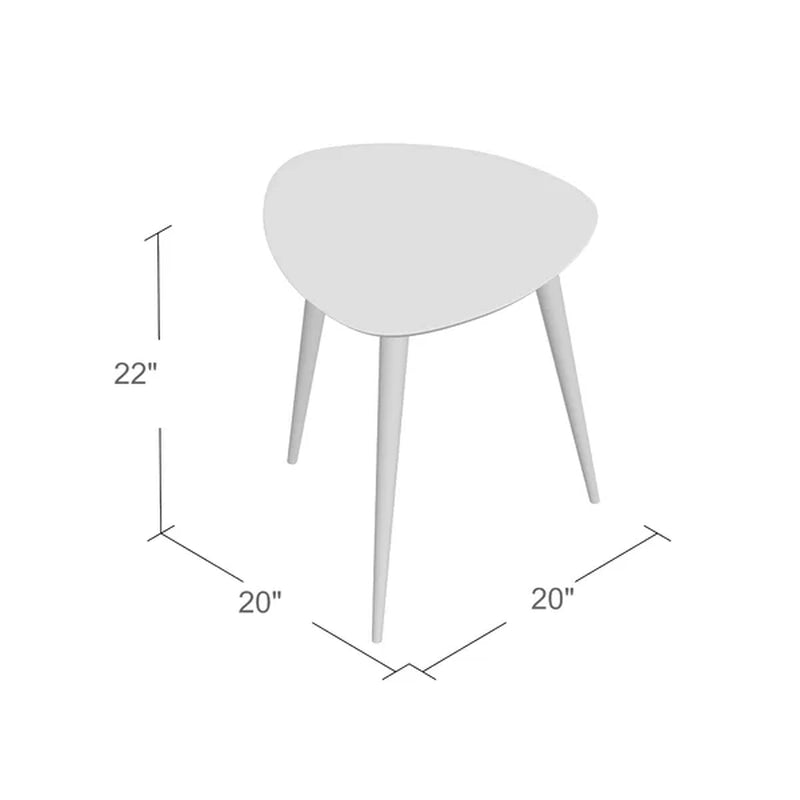 Kamile 22.05'' Tall Solid Wood 3 Legs End Table