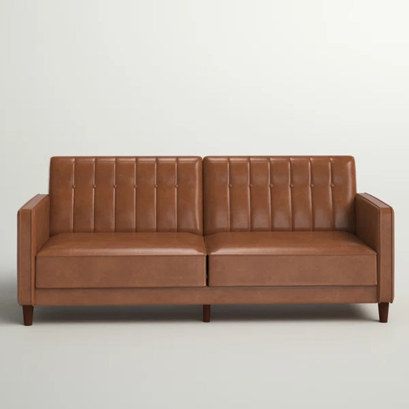 Vegan Leather Sleeper Sofa