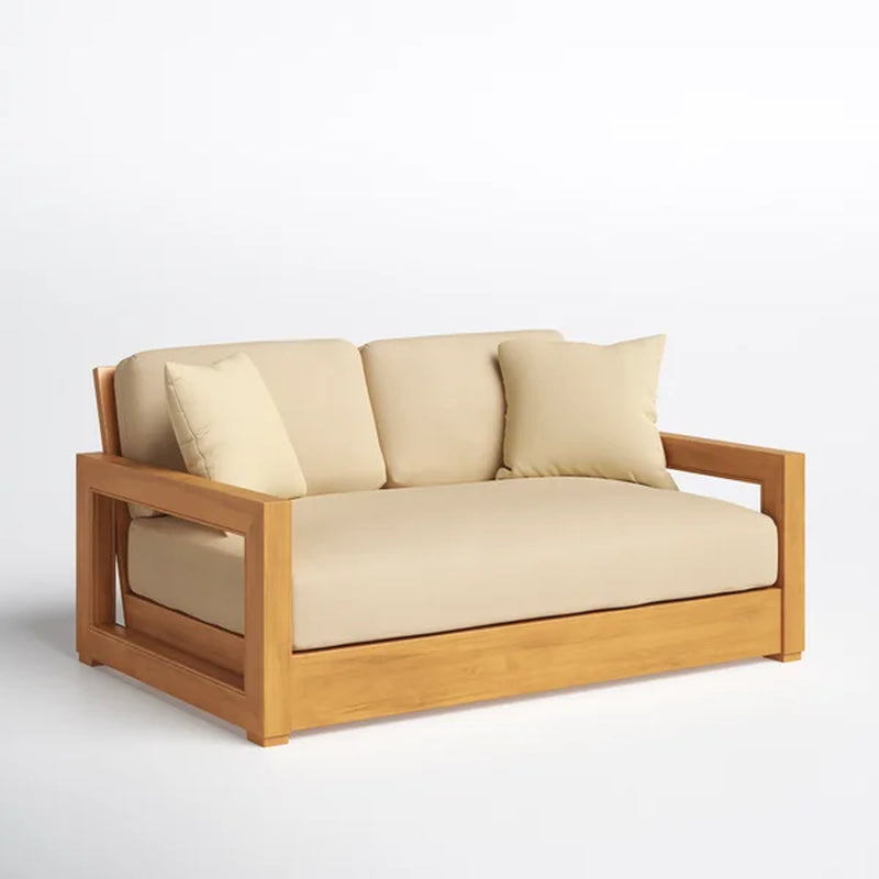 Melrose 52.75'' Wide Outdoor Teak Loveseat with Cushions