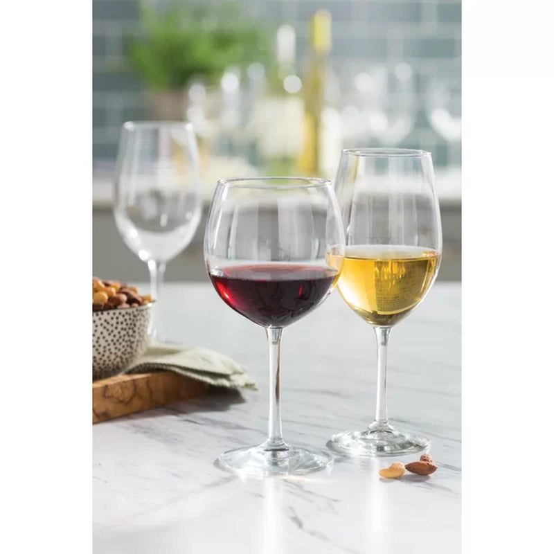Libbey Vineyard Reserve 12-Piece Wine Glass Party Set for Chardonnay and Merlot/Bordeaux