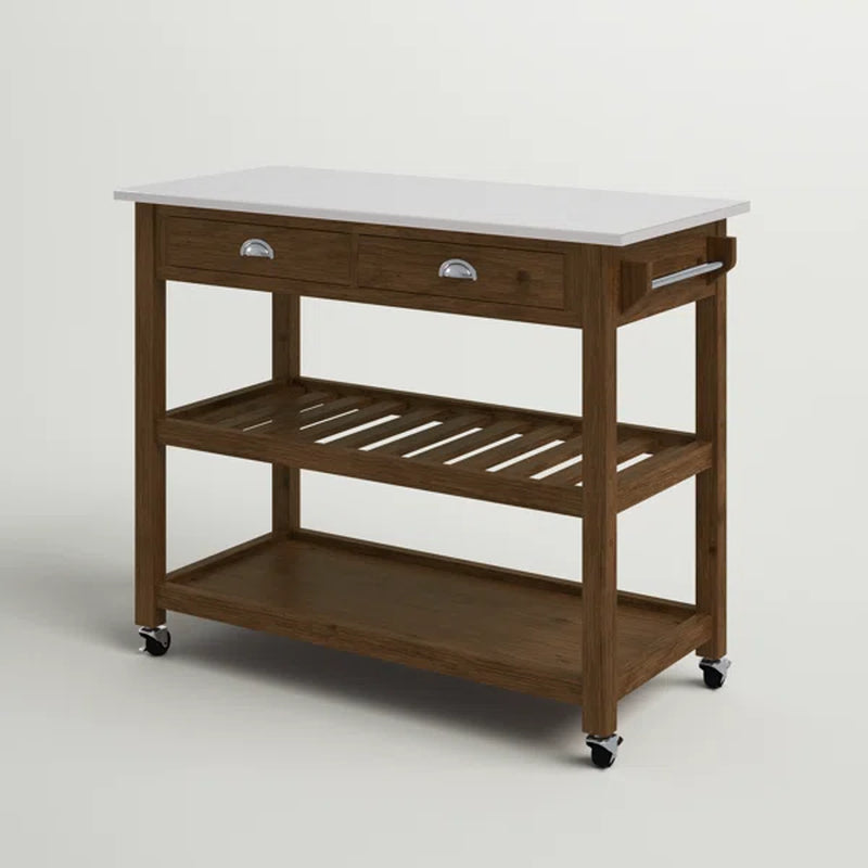 Courtright Rolling Kitchen Cart with Stainless Steel Top