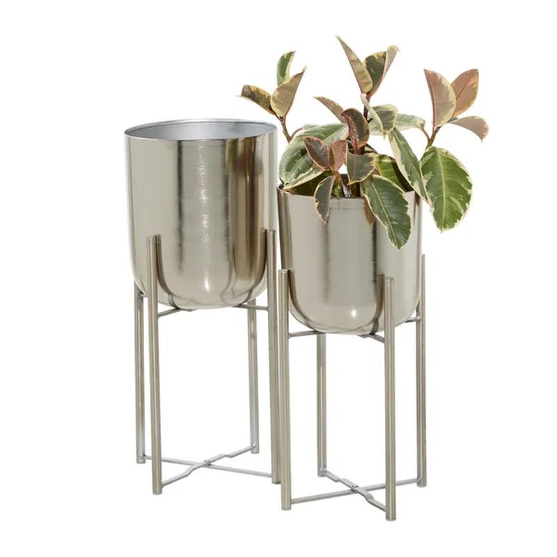 2-Piece Iron Pot Planter Set