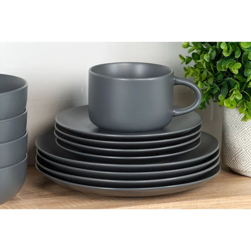 Ten Strawberry Street Wazee Matte Stoneware Dinnerware - Set of 16