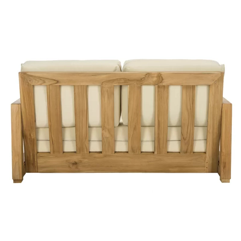 Melrose 52.75'' Wide Outdoor Teak Loveseat with Cushions