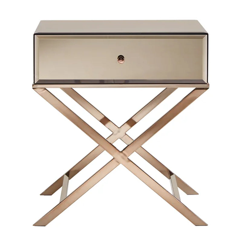 Gasaway 26.5'' Tall Cross Legs End Table with Storage