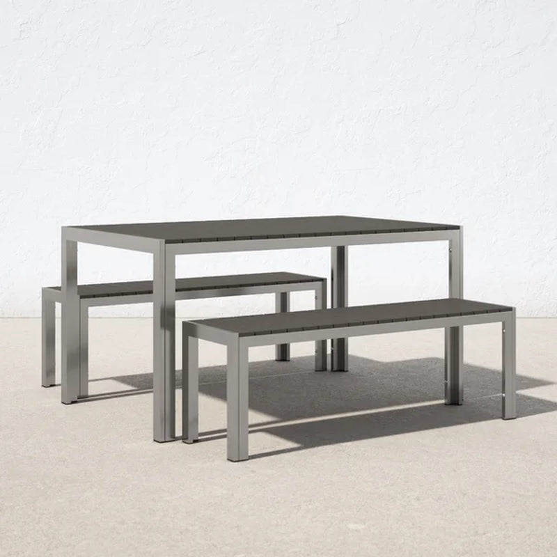 Joel Rectangular 6 - Person 59'' Long Aluminum Dining Set