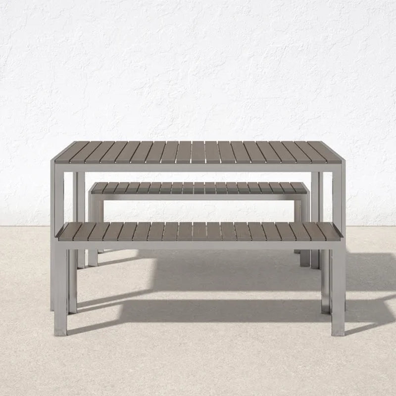 Joel Rectangular 6 - Person 59'' Long Aluminum Dining Set