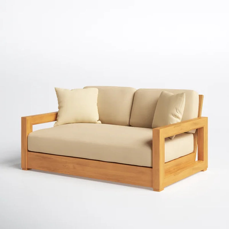 Melrose 52.75'' Wide Outdoor Teak Loveseat with Cushions