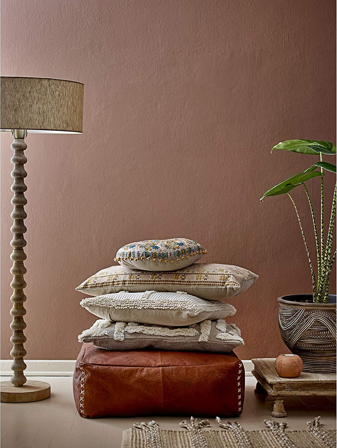 Creative Co-Op Paulownia Wood Stool, Natural