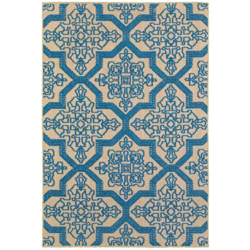 Laub Power Loom Sand/Blue Indoor/Outdoor Rug