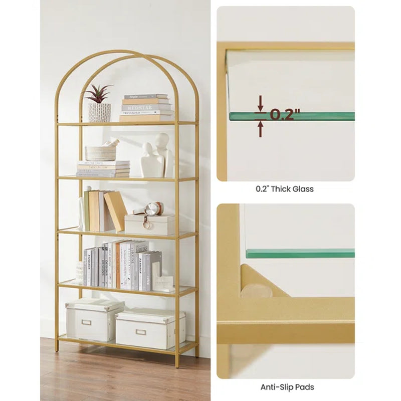 Kendra 72.2'' H X 32.7'' W Steel Etagere Bookcase