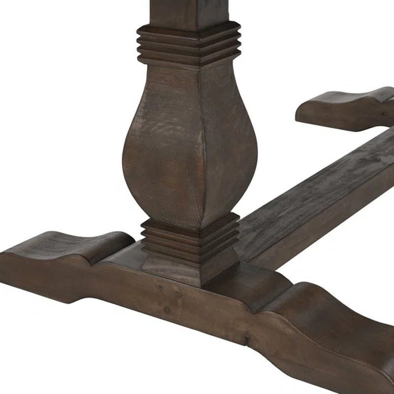 Kinston 78'' Pine Solid Wood Trestle Dining Table