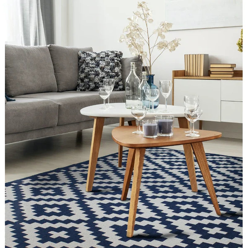 Deckland Power Loom Blue/White Indoor/Outdoor Rug