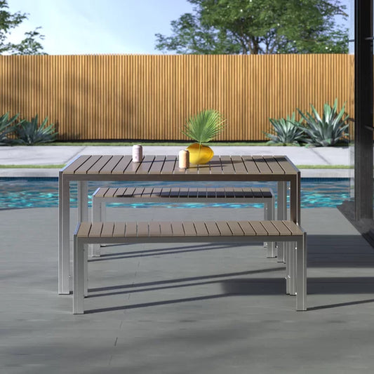 Joel Rectangular 6 - Person 59'' Long Aluminum Dining Set