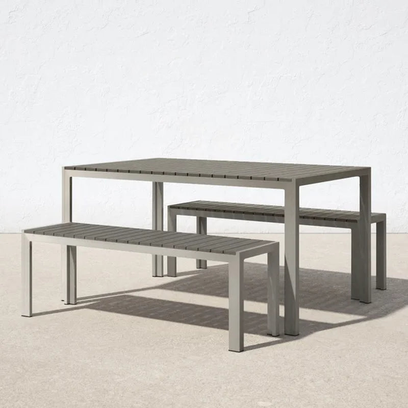 Joel Rectangular 6 - Person 59'' Long Aluminum Dining Set