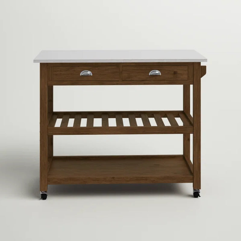 Courtright Rolling Kitchen Cart with Stainless Steel Top