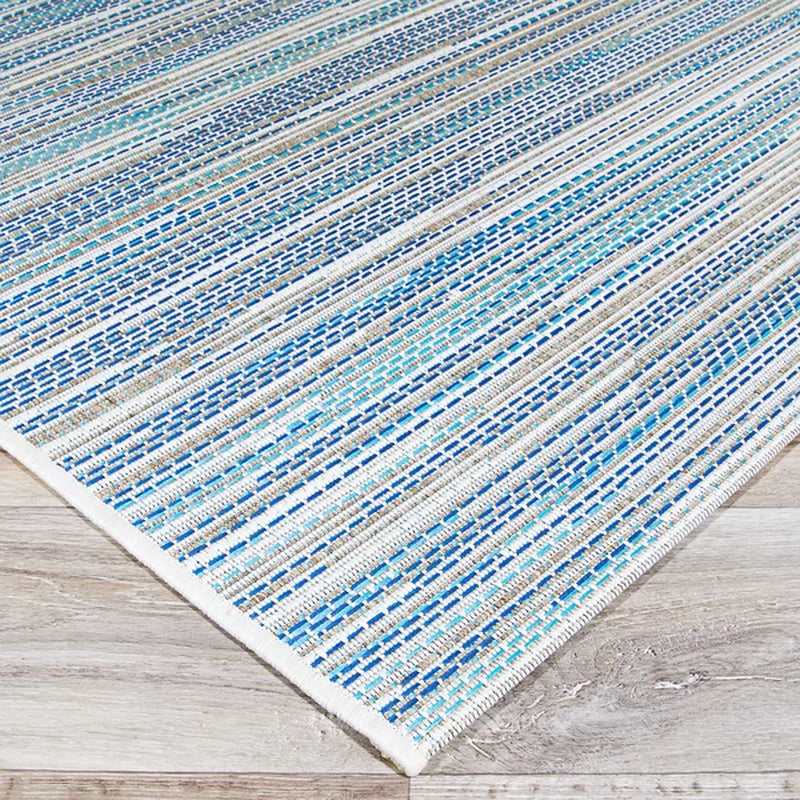 Victorine Sand/Turquoise/Azure Blue Indoor/Outdoor Rug