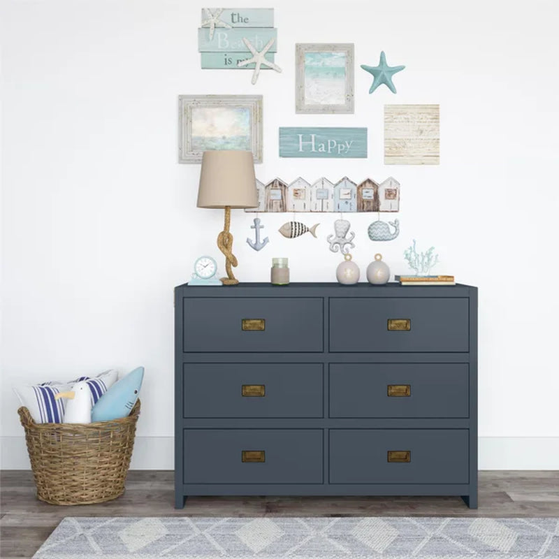Hubble 45'' Wide 6 - Drawer Double Dresser