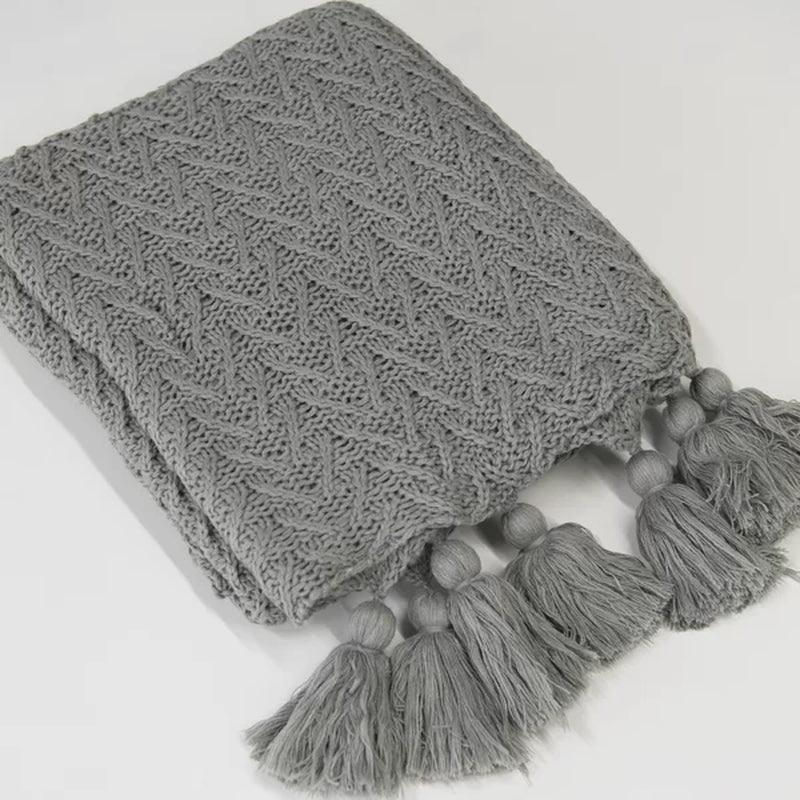Bellago Knitted Tassel Throw