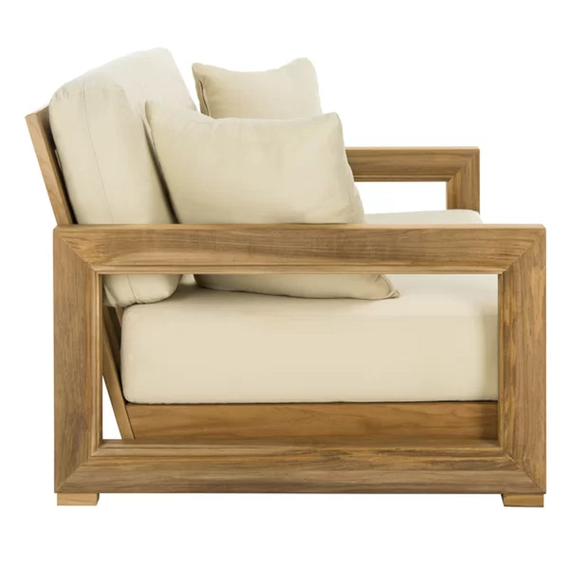 Melrose 52.75'' Wide Outdoor Teak Loveseat with Cushions