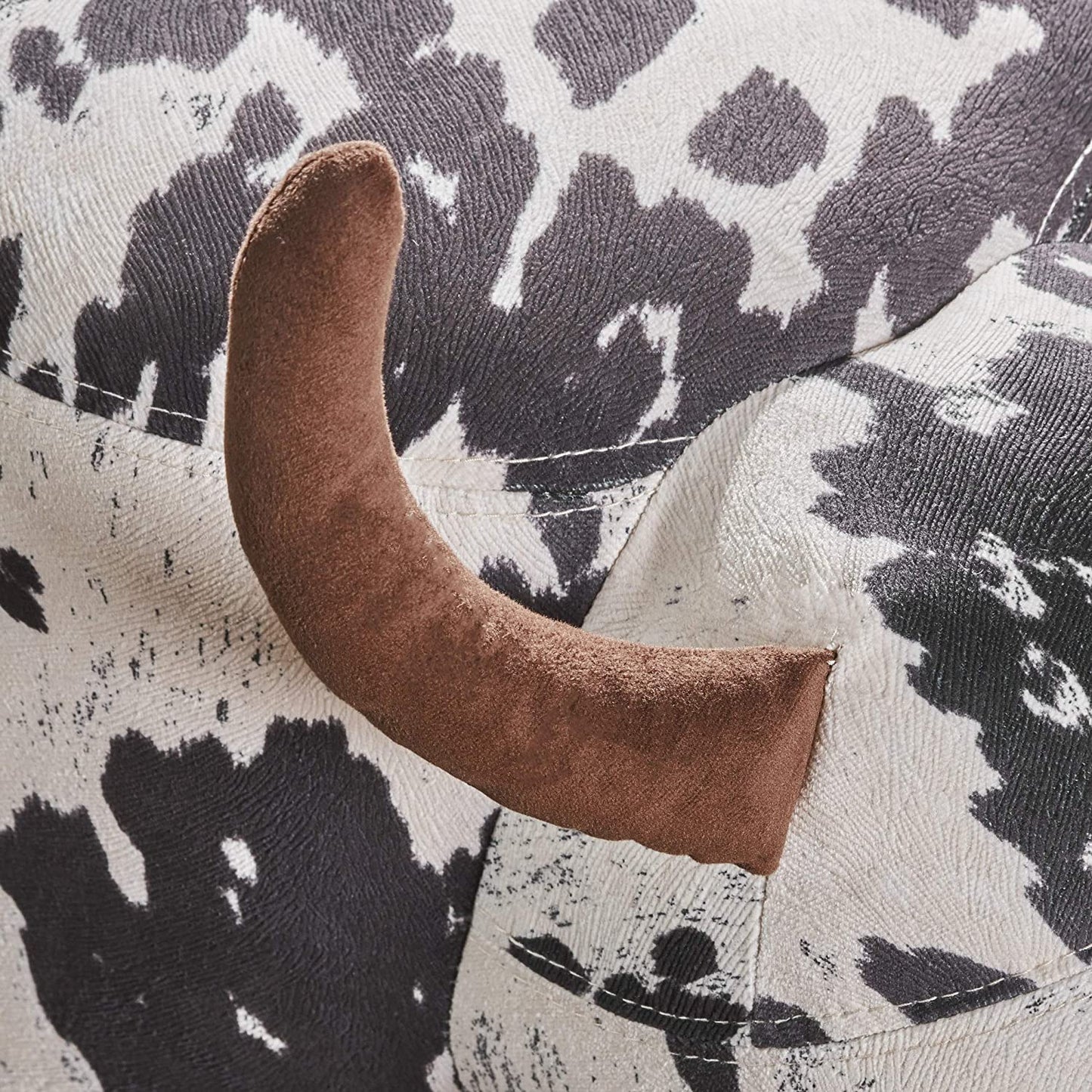Home Bessie Patterned Velvet Cow Ottoman