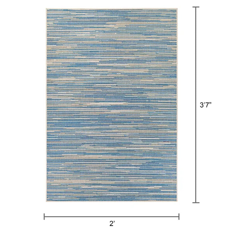 Victorine Sand/Turquoise/Azure Blue Indoor/Outdoor Rug