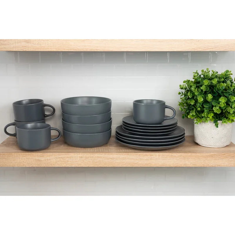 Ten Strawberry Street Wazee Matte Stoneware Dinnerware - Set of 16