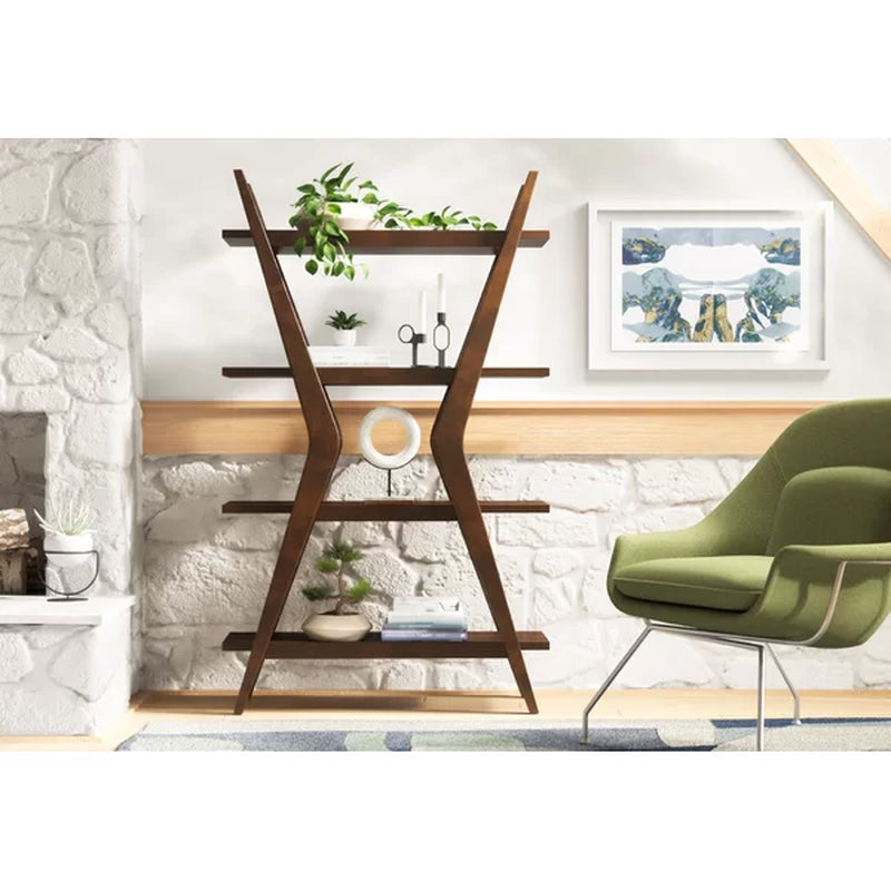 Eldorado 66'' H X 40'' W Solid Wood Etagere Bookcase