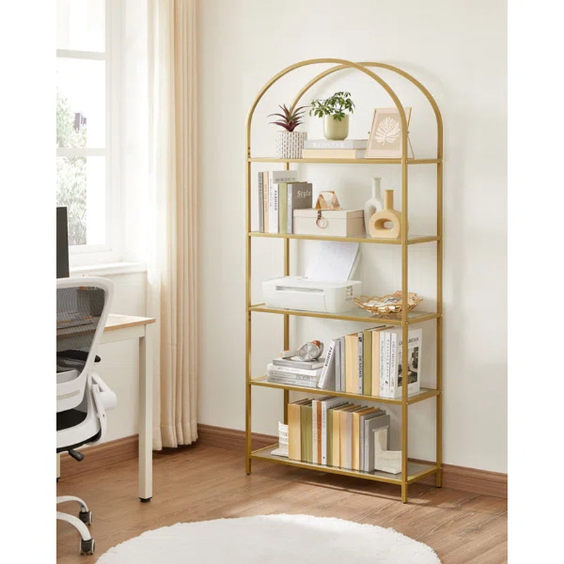 Kendra 72.2'' H X 32.7'' W Steel Etagere Bookcase