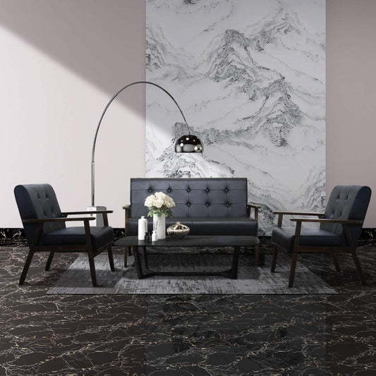 Mid Century Loveseat Sofa and Accent Chairs