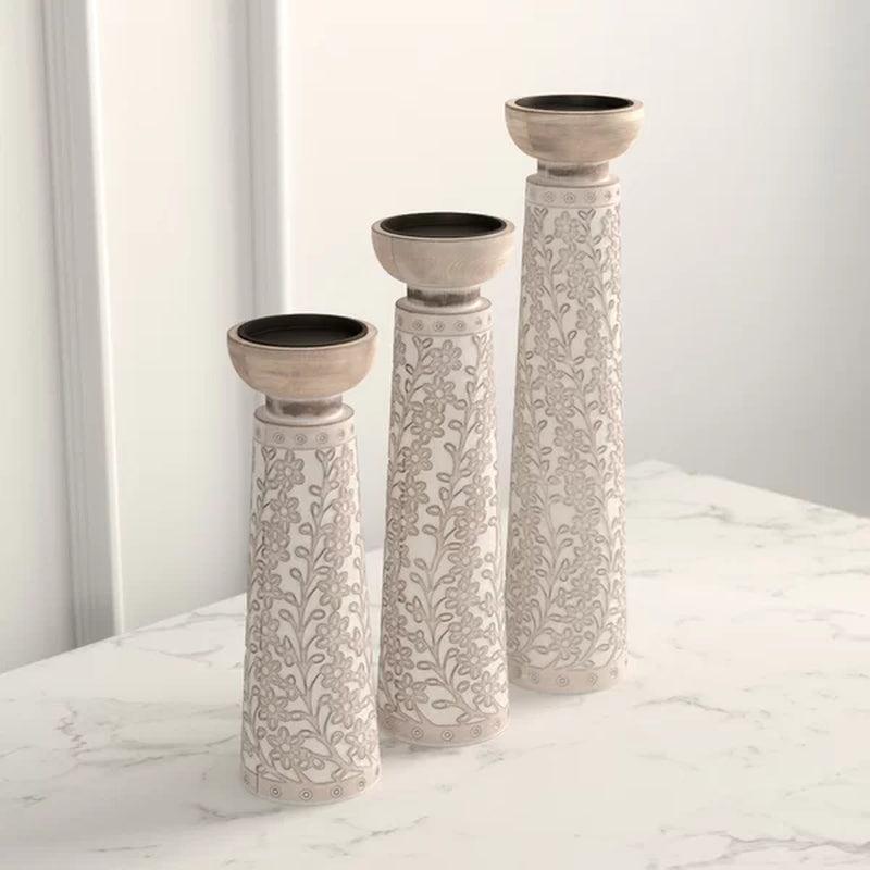 3 Piece Tabletop Candlestick Set