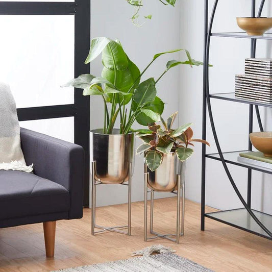 2-Piece Iron Pot Planter Set